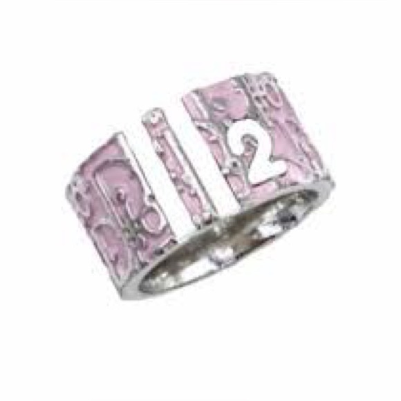 VINTAGE DIOR Pink Trotter Monogram Ring - Size 6